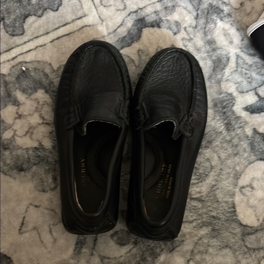 Burberry Black Moccasin Shoes Suede Classic